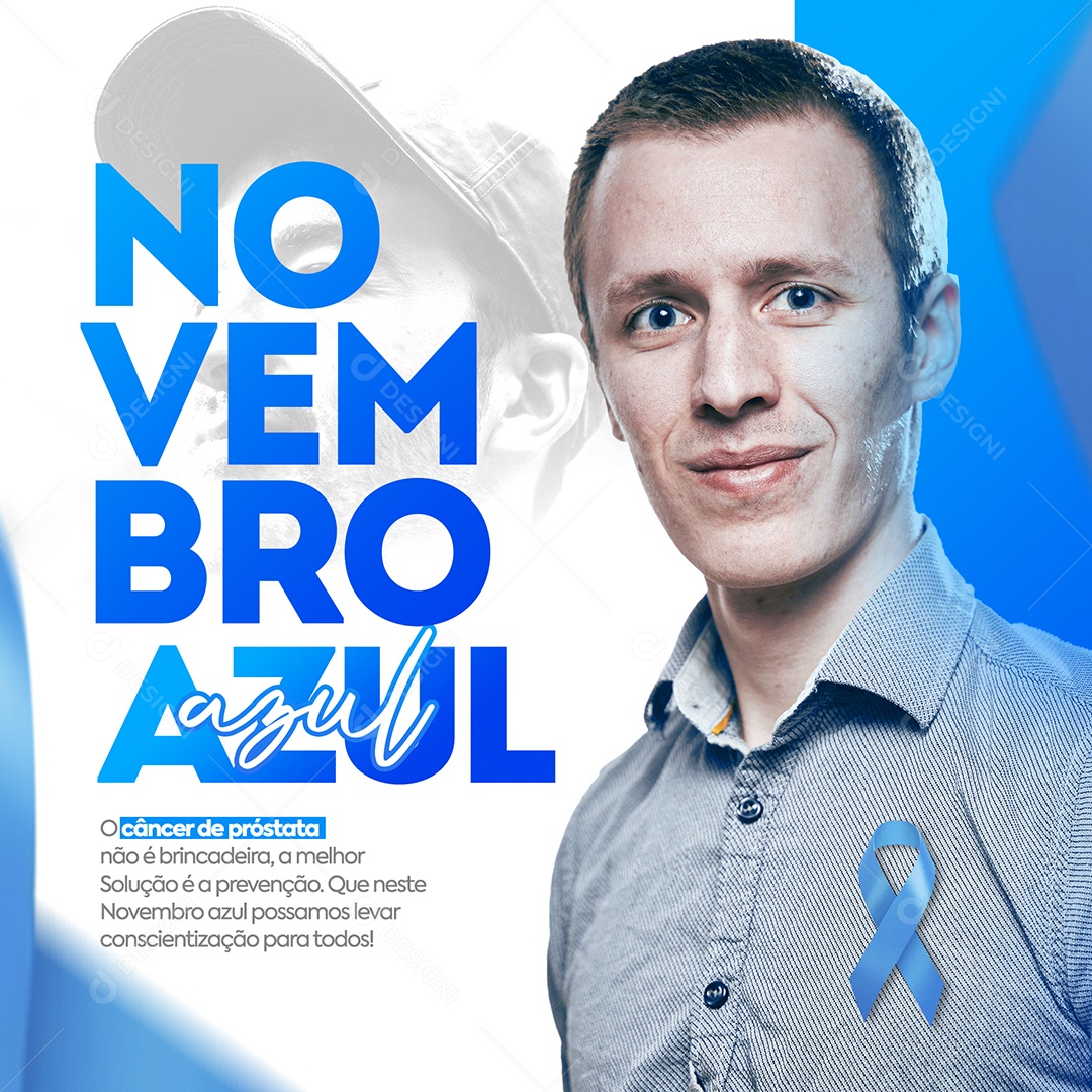 Novembro Azul Data Comemorativa Mês Prevenção Ao Câncer De Próstata Social Media PSD Editável