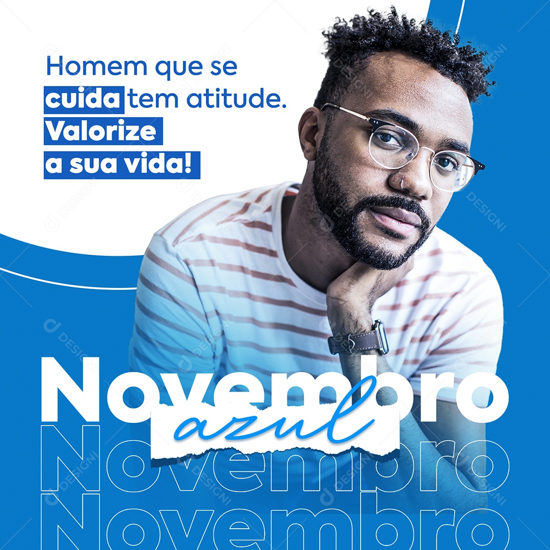 Novembro Azul Data Comemorativa Mês Prevenção Ao Câncer De Próstata Social Media PSD Editável