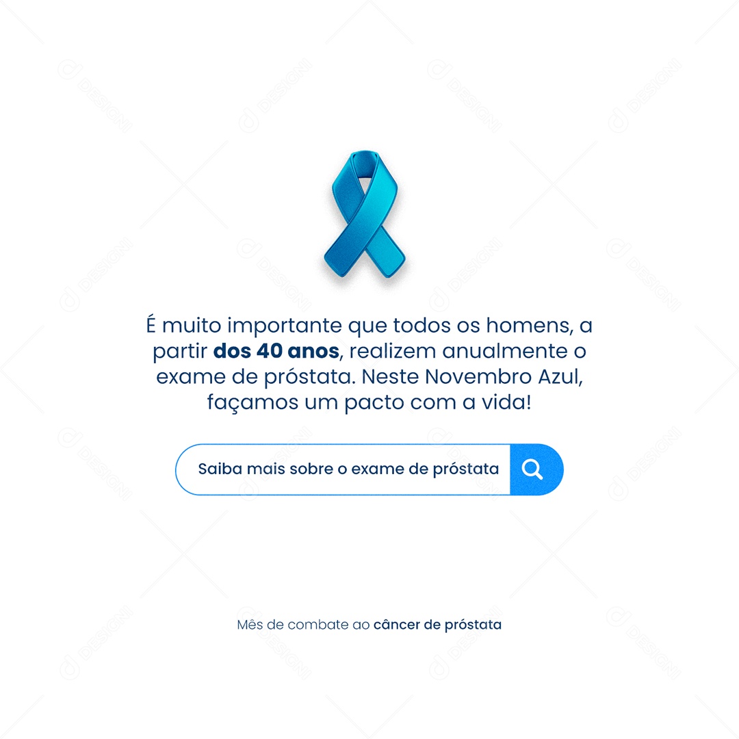 Façamos Um Pacto com a Vida Novembro Azul Social Media PSD Editável