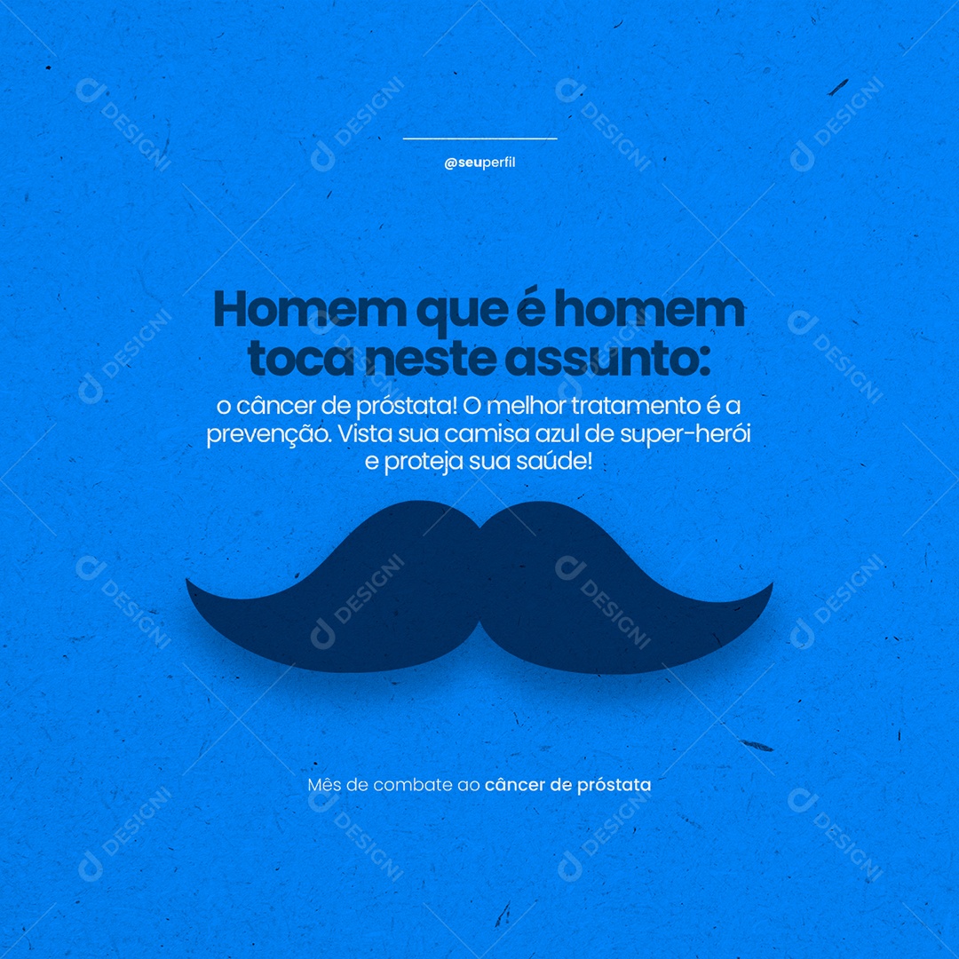 Vista Sua Camisa Azul de Super Herói Novembro Azul Social Media PSD Editável