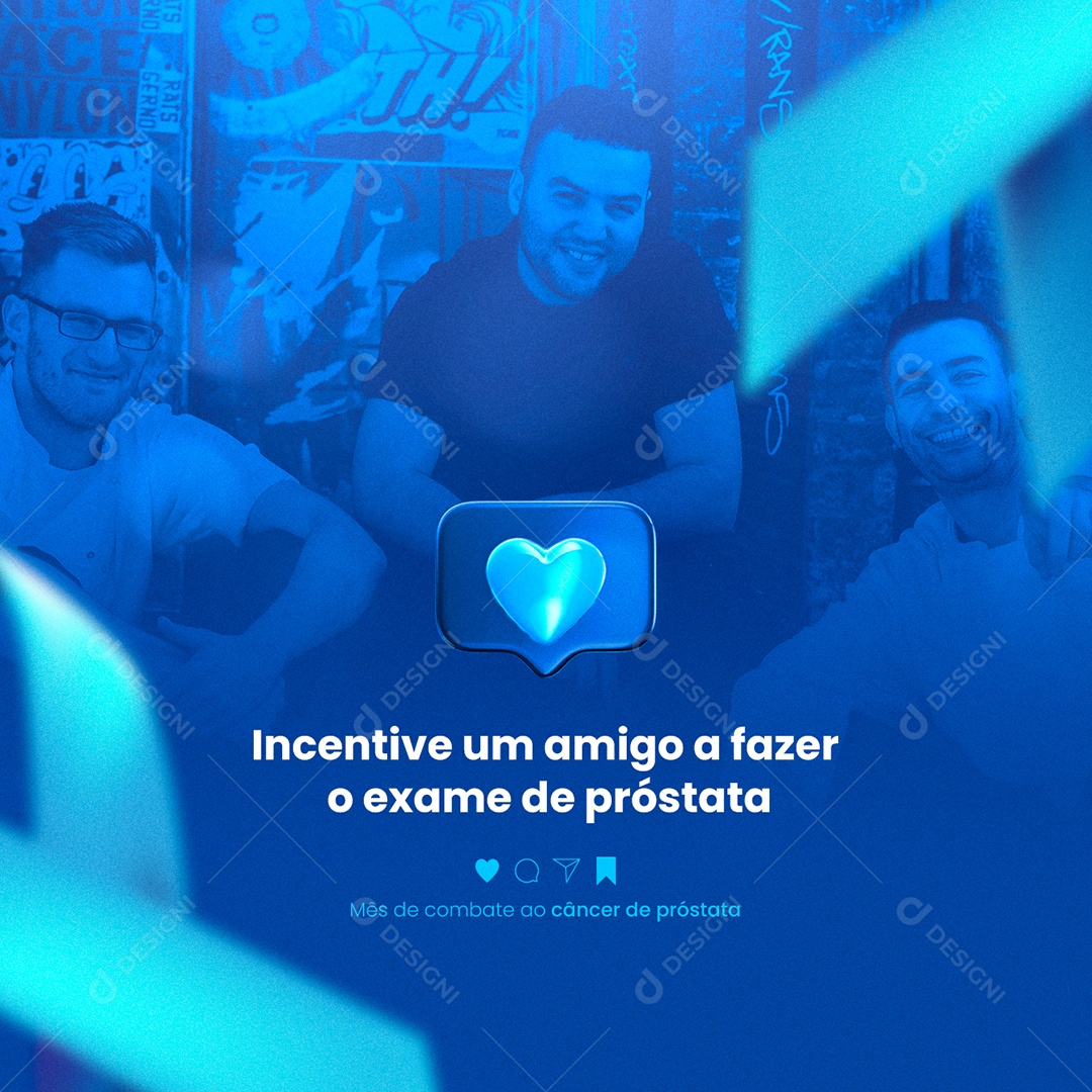 Incentive Um Amigo a Fazer o Exame de Próstata Novembro Azul Social Media PSD Editável