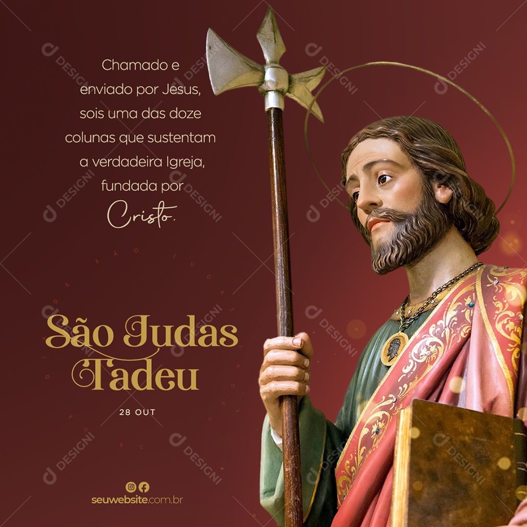 Dia De São Judas Tadeu 26 De Outubro Social Media PSD Editável