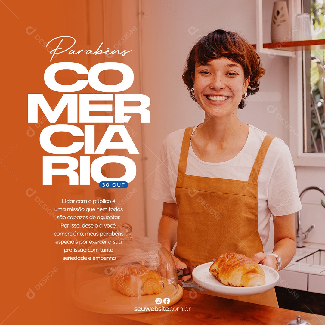 Dia do Comerciante 16 de Julho Social Media PSD Editável