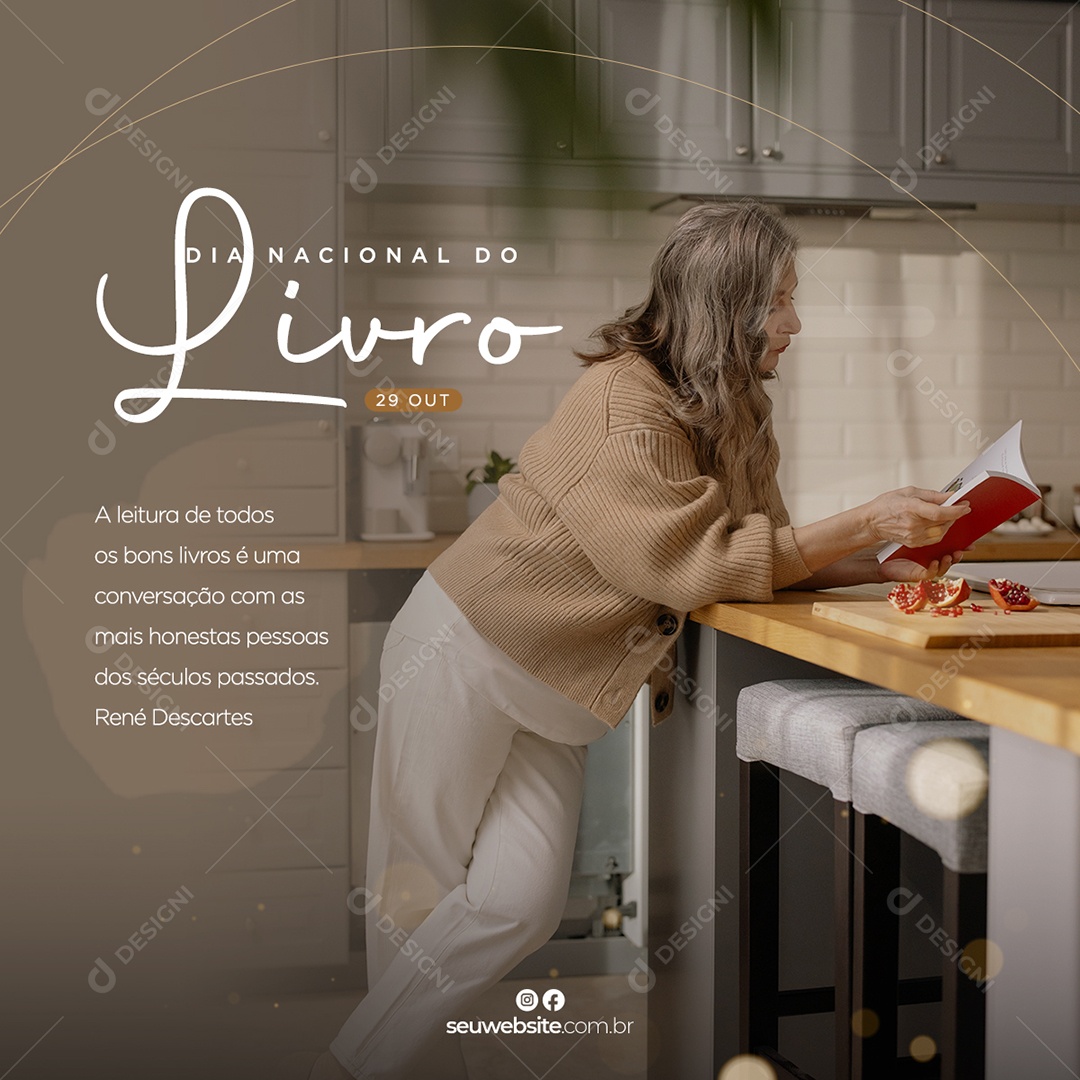 Dia Nacional Do Livro Data Comemorativa Social Media PSD Editável