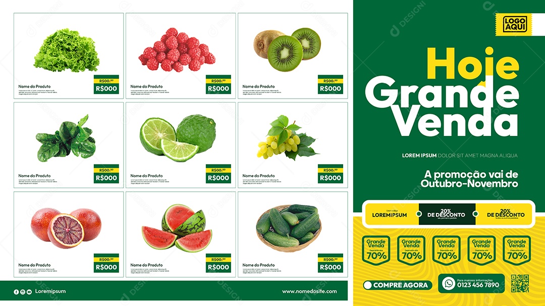 Social Media Banner Template Hoje Grande Venda EPS Editável