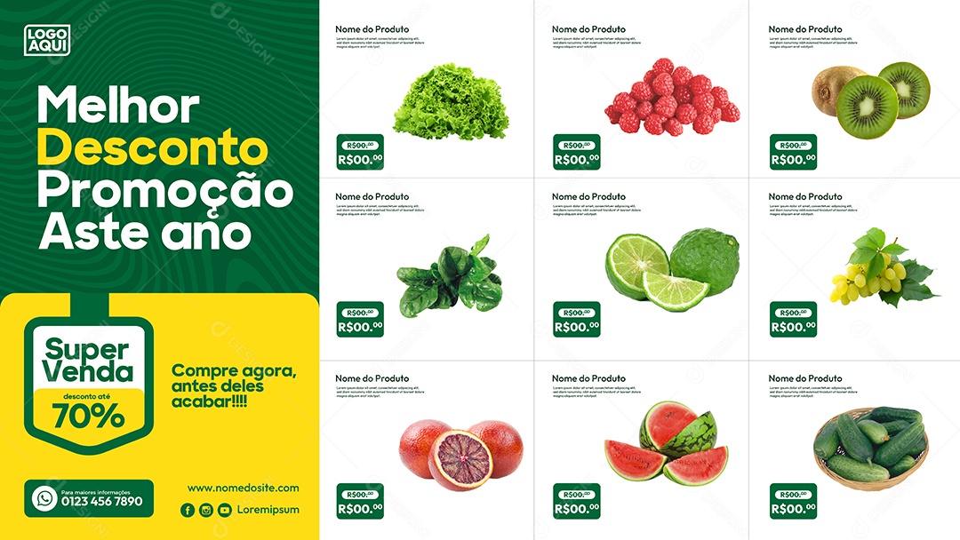 Social Media Banner Template Melhor Desconto Promoção EPS Editável