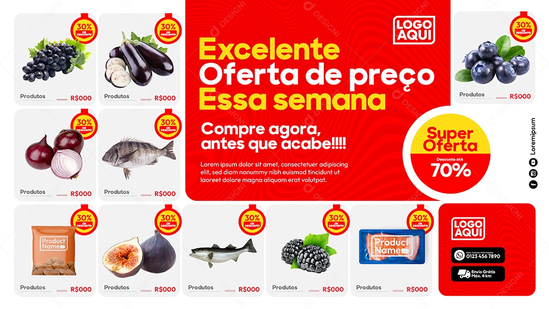 Social Media Banner Template Excelente Oferta de Preço EPS Editável