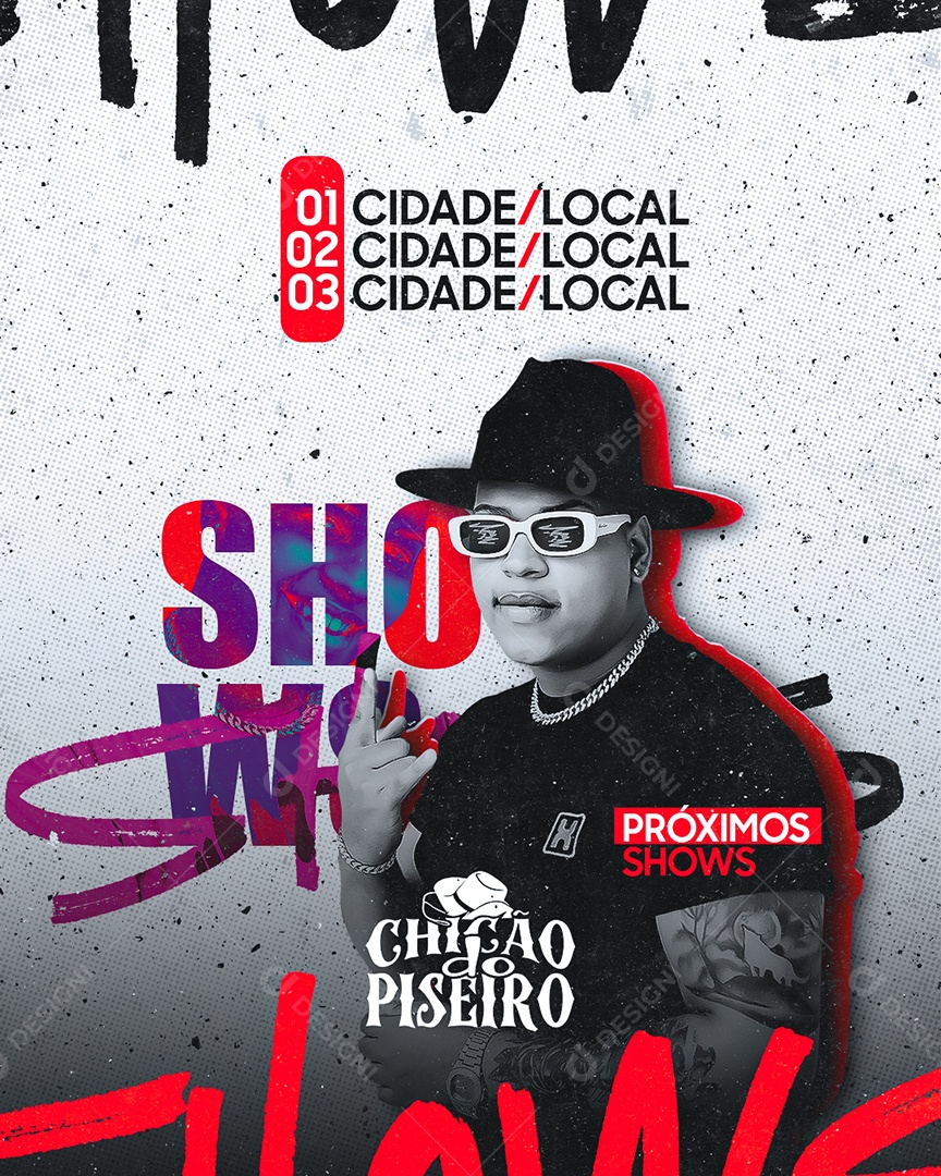 Flyer Chicão Do Piseiro Shows Social Media PSD Editável