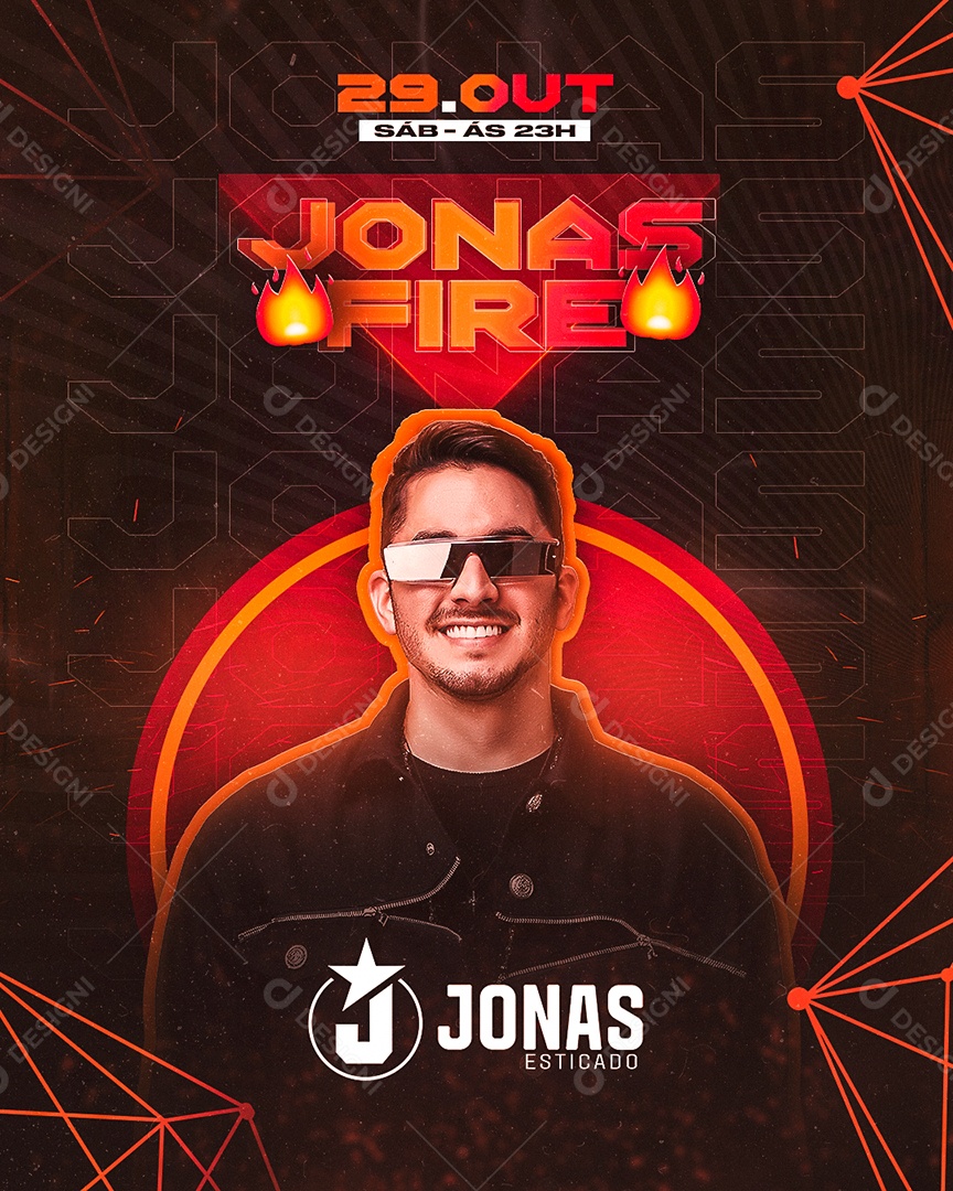 Flyer Agenda Semanal Jonas Fire Social Media PSD Editável