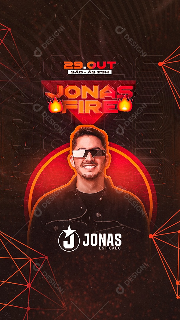 Flyer Agenda Semanal Jonas Fire Social Media PSD Editável