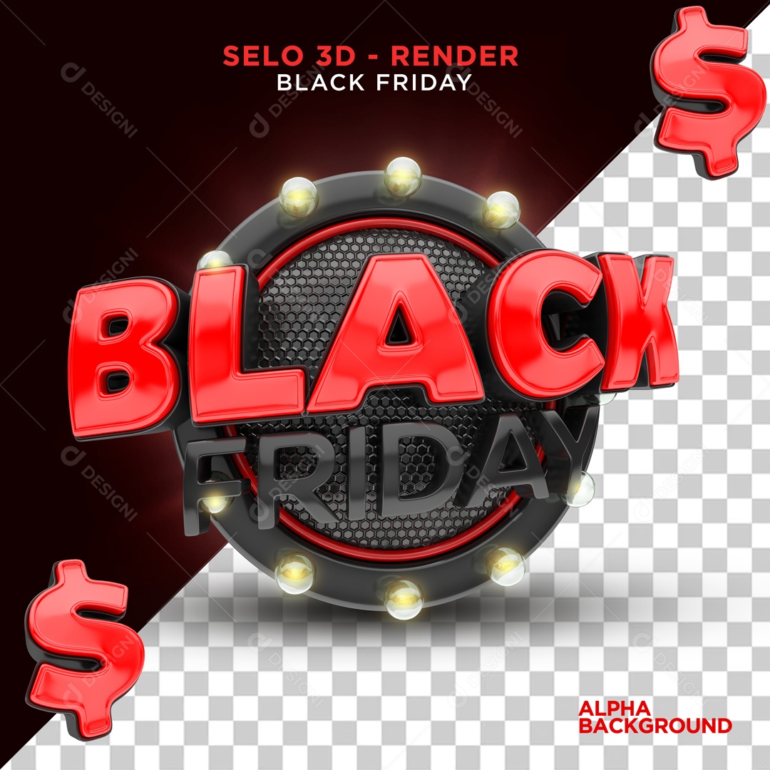3D Black Friday Stamp For Composition PSD