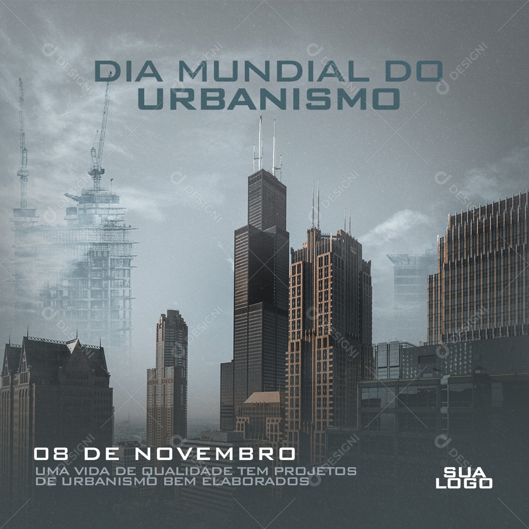 Social Media Dia Mundial do Urbanismo 08 de Novembro PSD Editável