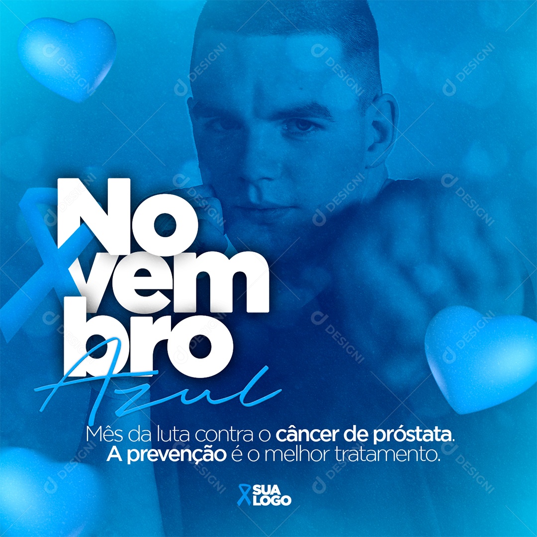 Social Media Novembro Azul Mês De Prevenção Do Câncer De Próstata PSD Editável
