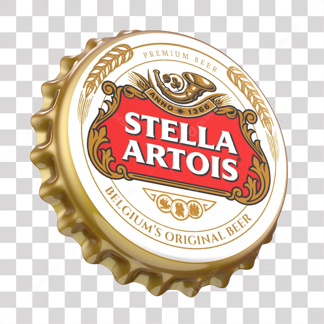 Tampa de Garrafa da Stella Artois Elemento 3D PNG Transparente
