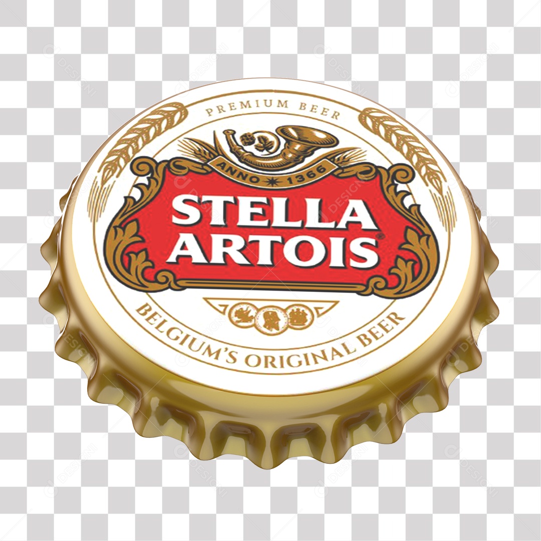 Tampa de Garrafa da Stella Artois Elemento 3D PNG Transparente