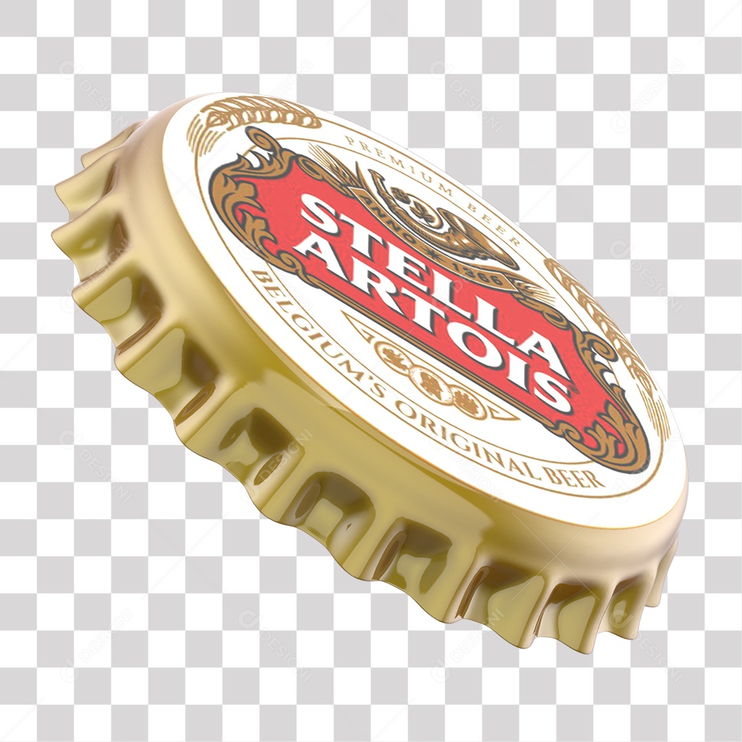 Tampa de Garrafa da Stella Artois Elemento 3D PNG Transparente