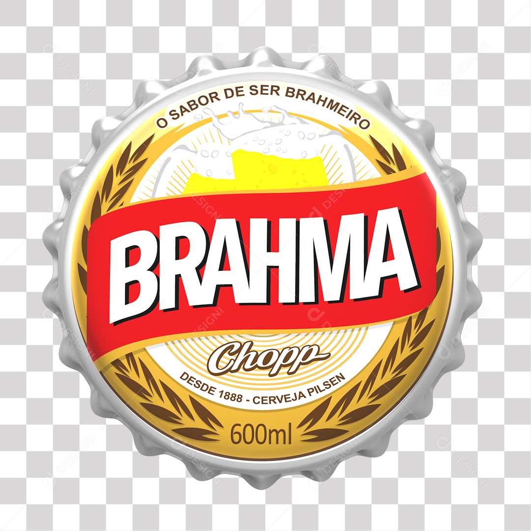 Tampa de Garrafa da Brahma Elemento 3D PNG Transparente