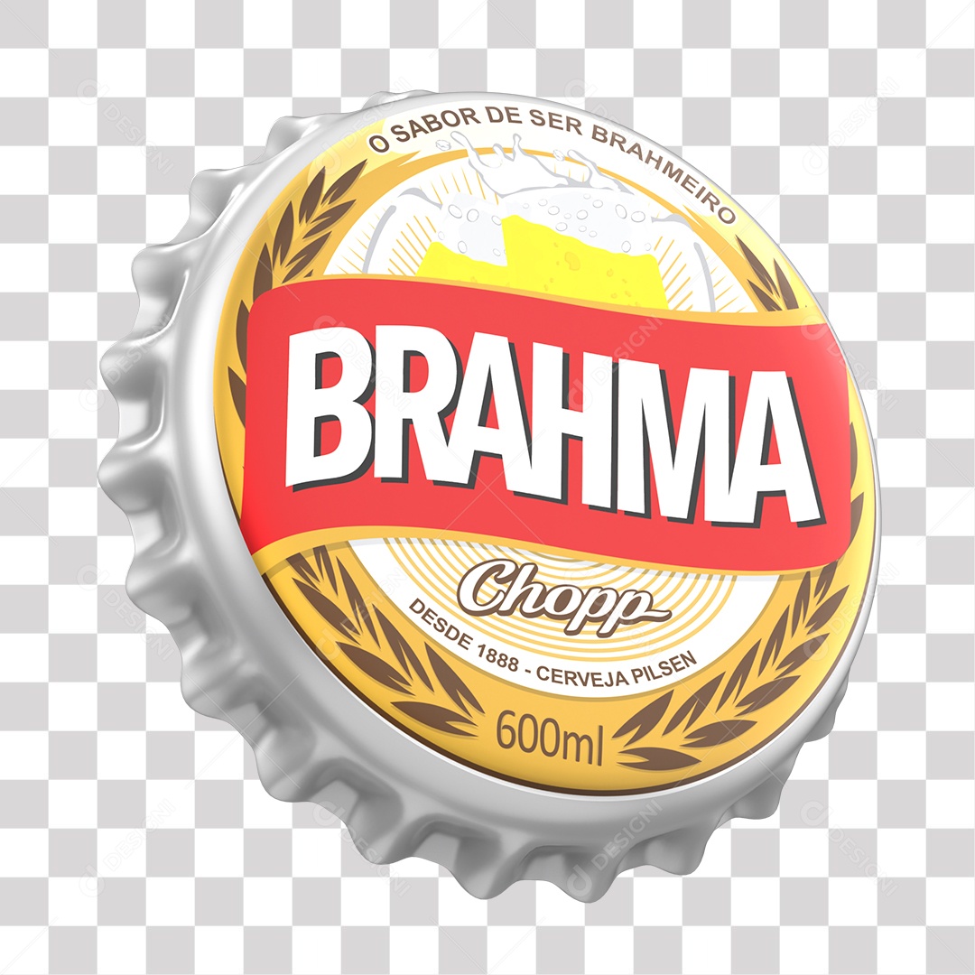 Tampa de Garrafa da Brahma Elemento 3D PNG Transparente