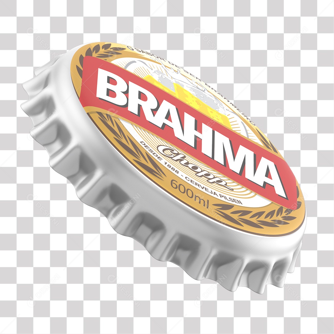 Tampa de Garrafa da Brahma Elemento 3D PNG Transparente