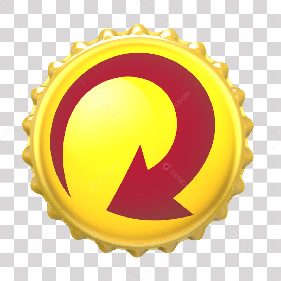 Tampa de Garrafa da Skol Elemento 3D PNG Transparente