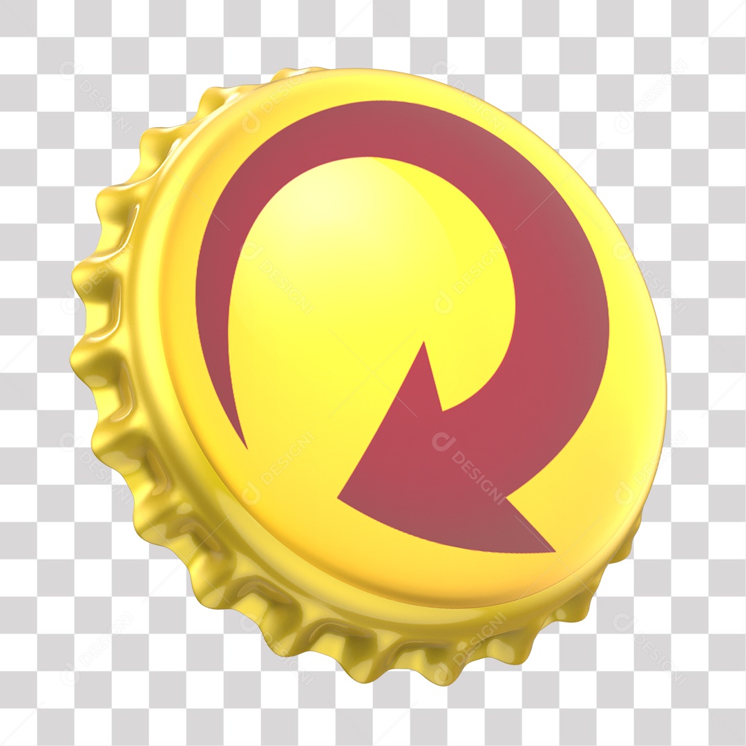 Tampa de Garrafa da Skol Elemento 3D PNG Transparente