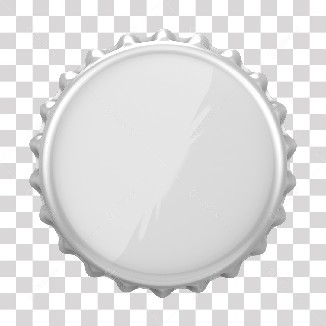 Tampa de Garrafa Prata Elemento 3D PNG Transparente