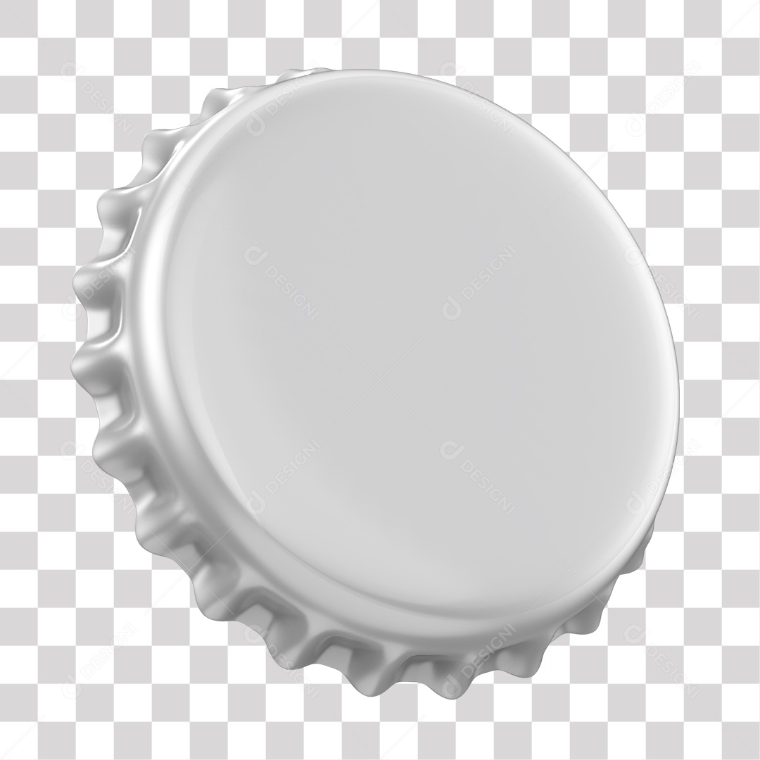 Tampa de Garrafa Prata Elemento 3D PNG Transparente