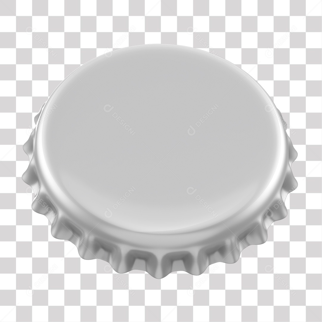 Tampa de Garrafa Prata Elemento 3D PNG Transparente