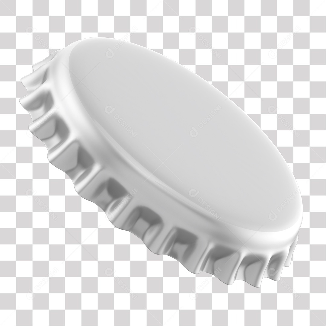 Tampa de Garrafa Prata Elemento 3D PNG Transparente