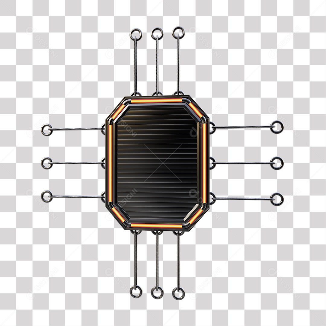 Placa Metálica Para Composição de Texto Com Luzes Neon Elemento 3D PNG Transparente