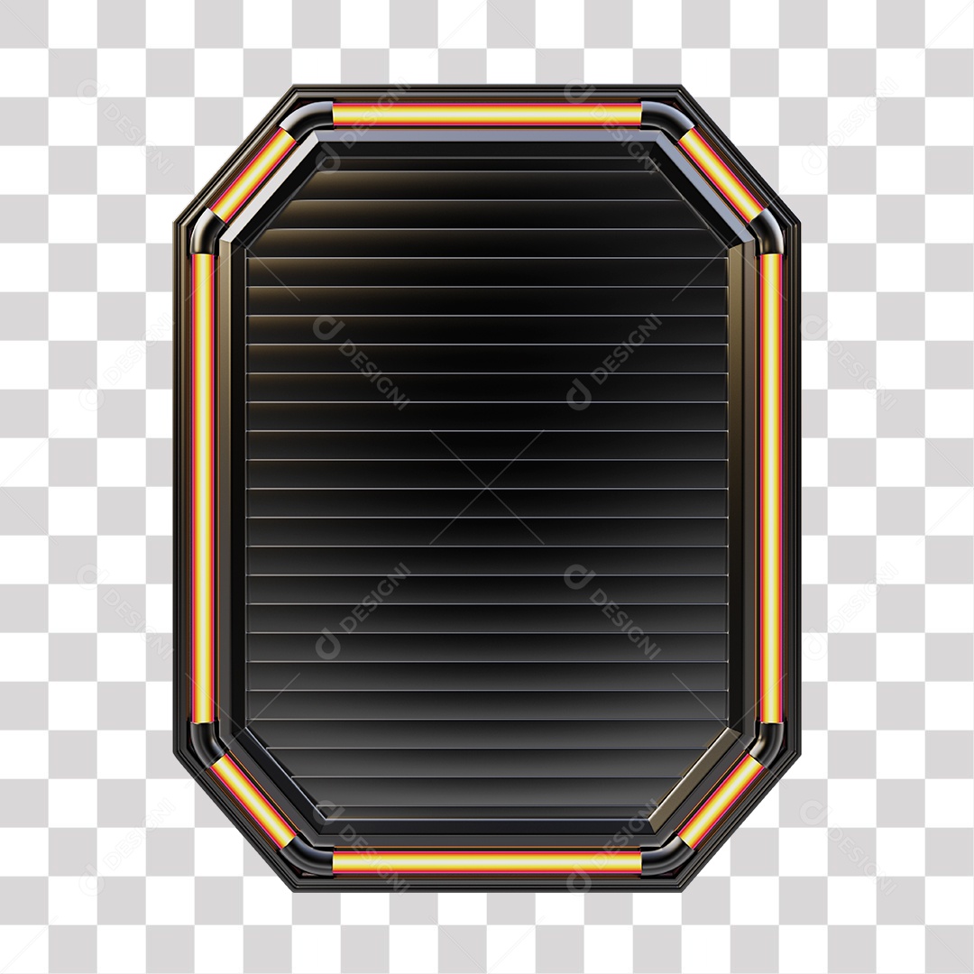 Placa Metálica Para Composição de Texto Com Luzes Neon Elemento 3D PNG Transparente