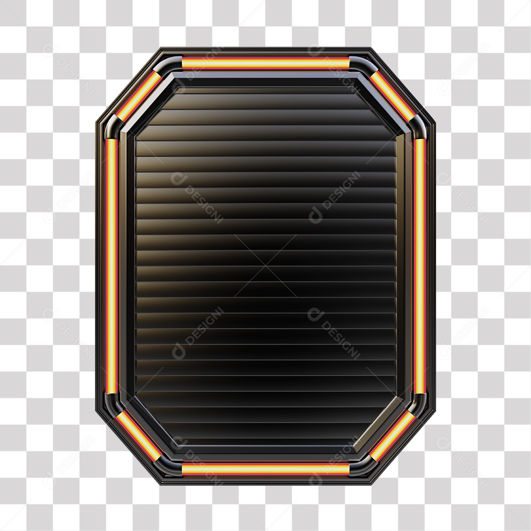 Placa Metálica Para Composição de Texto Com Luzes Neon Elemento 3D PNG Transparente