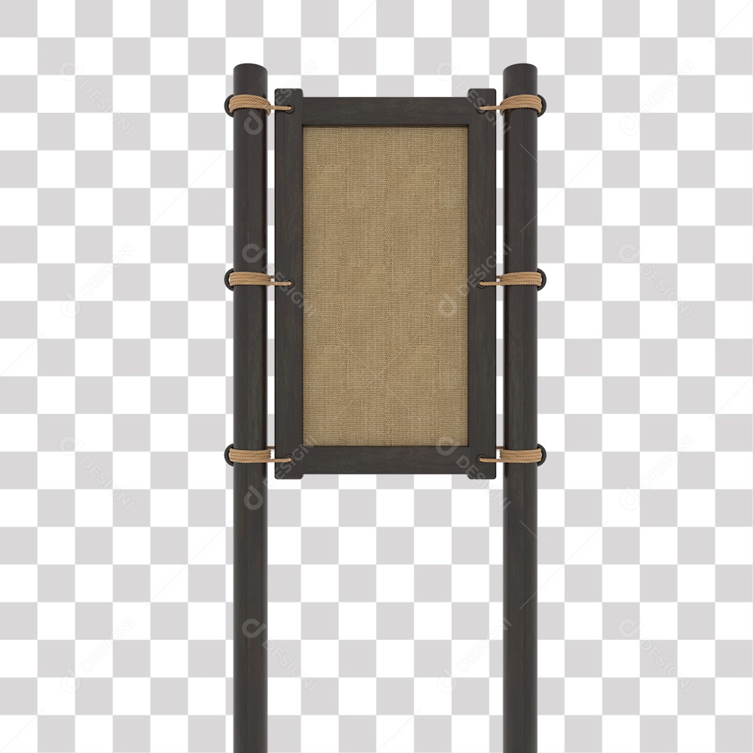 Placa de Metal Elemento 3D para Composição PNG Transparente