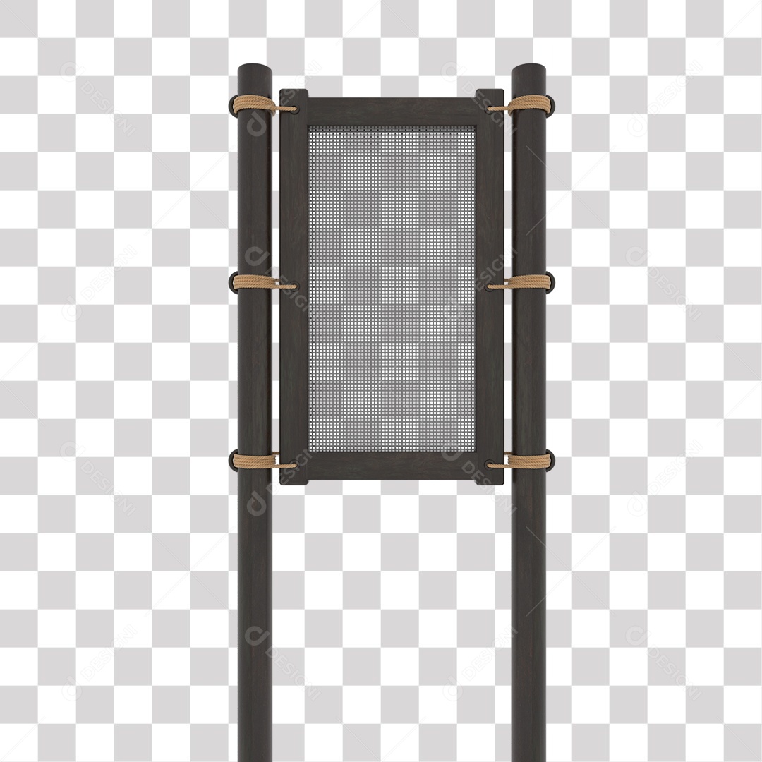 Placa de Metal Elemento 3D para Composição PNG Transparente