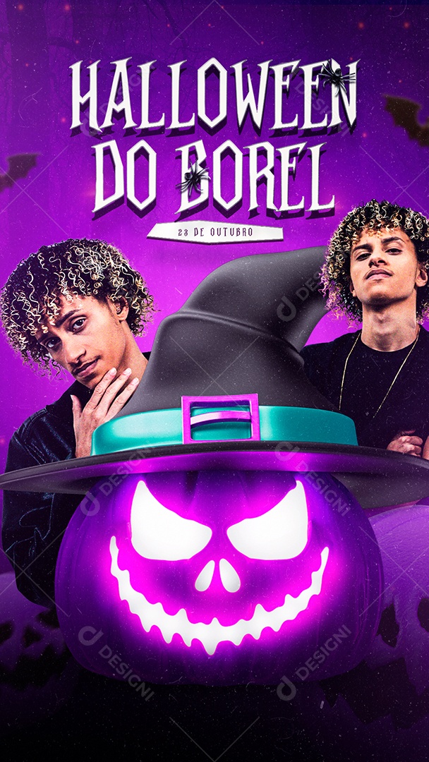 Story Halloween do Borel DJ Gabriel do Borel Flyer Social Media PSD Editável