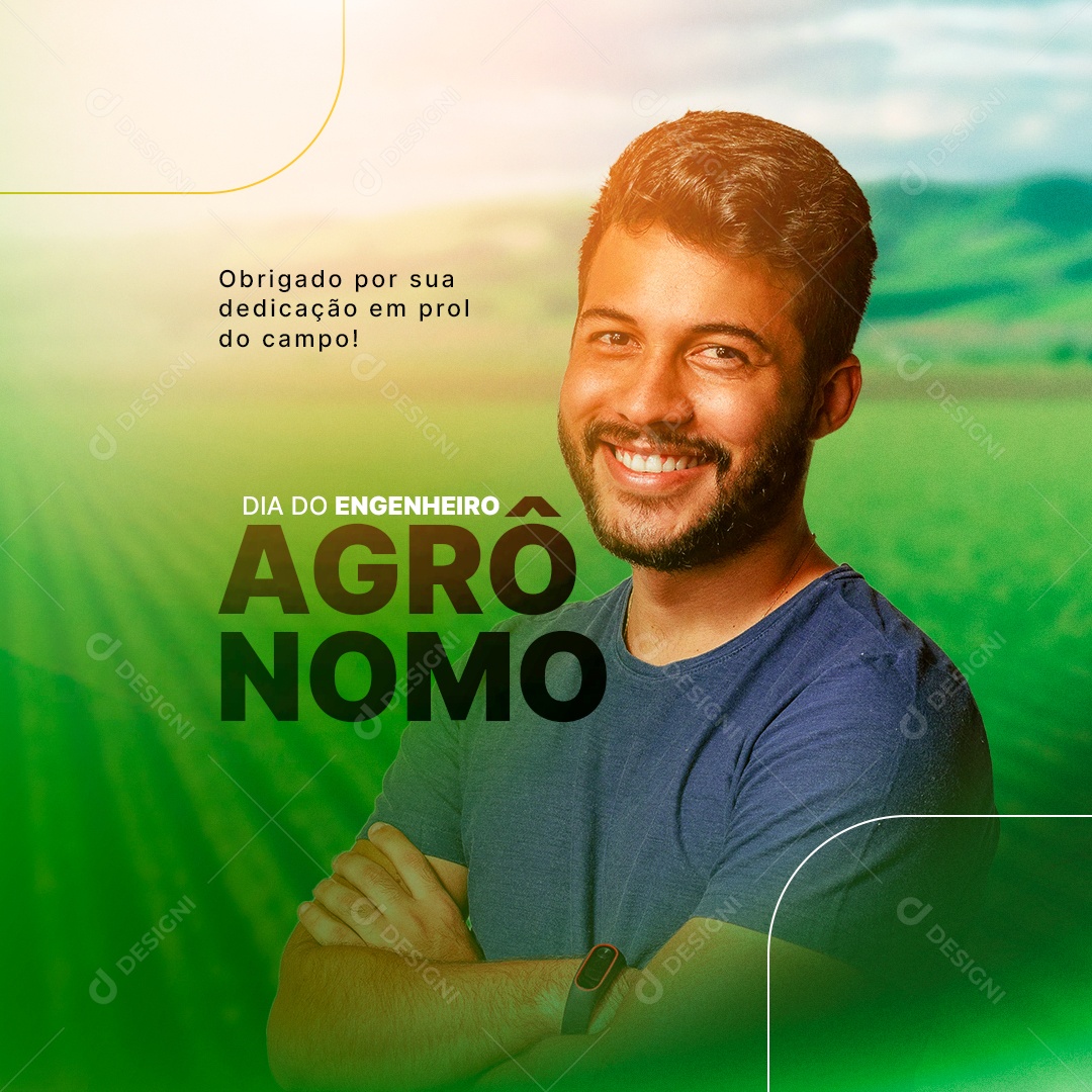 Obrigado Por Sua Dedicação em Prol do Campo Dia do Engenheiro Agrônomo Social Media PSD Editável