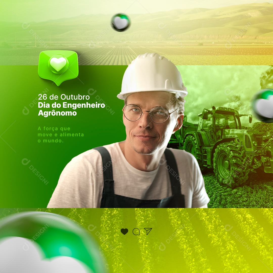 A Força que Move e Alimenta o Mundo Dia do Engenheiro Agrônomo Social Media PSD Editável