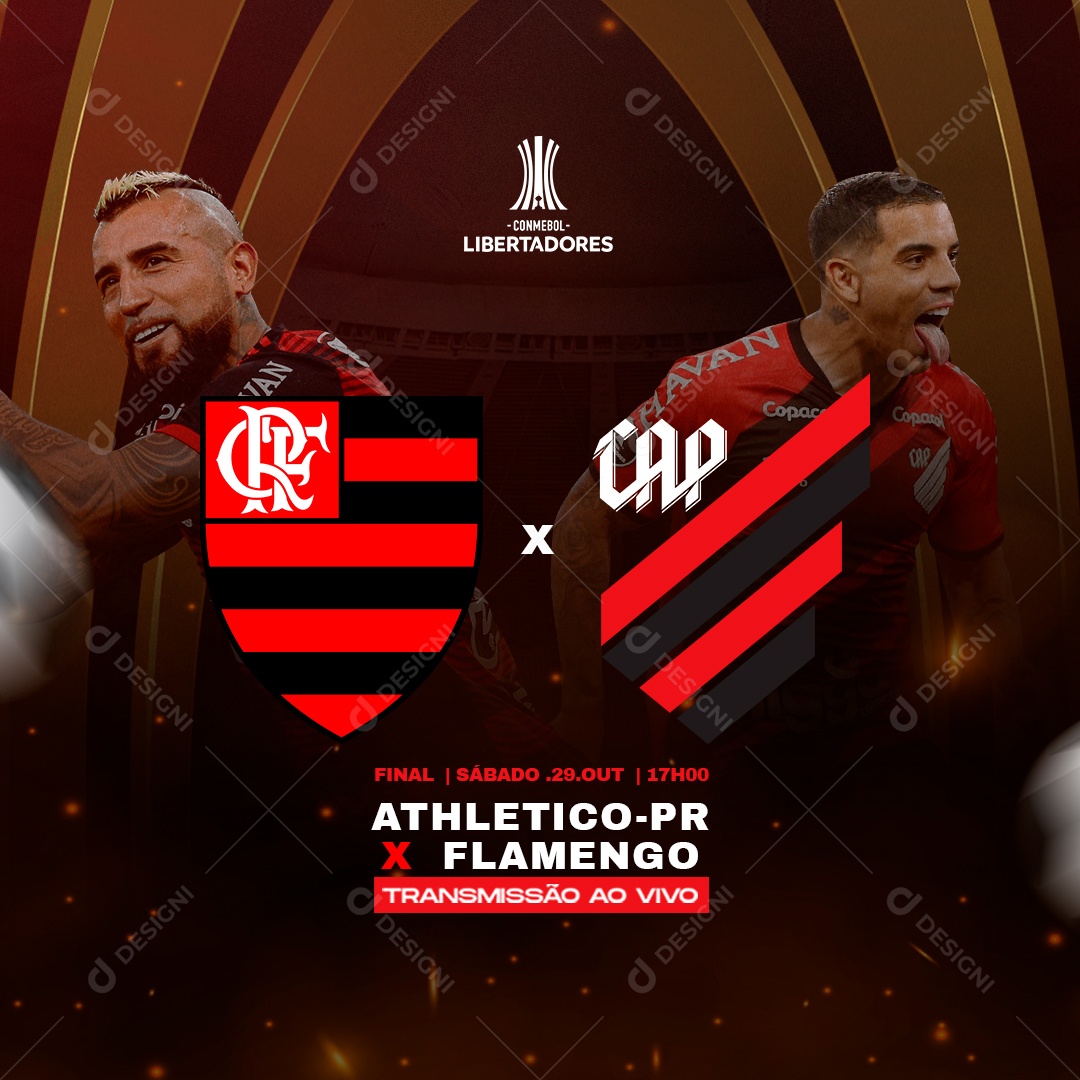 Athletico Paranaense vs Flamengo Final da Copa Libertadores Social Media PSD Editável
