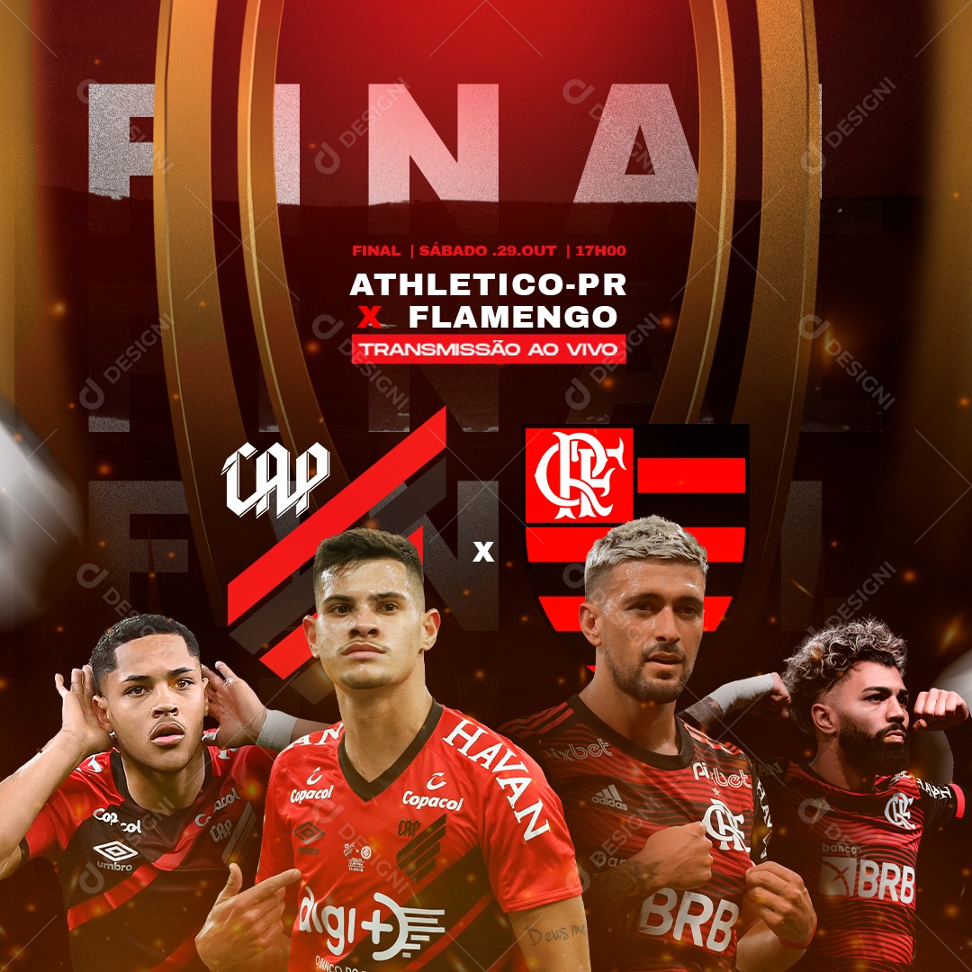 Athletico Paranaense vs Flamengo Final da Copa Libertadores Social Media PSD Editável
