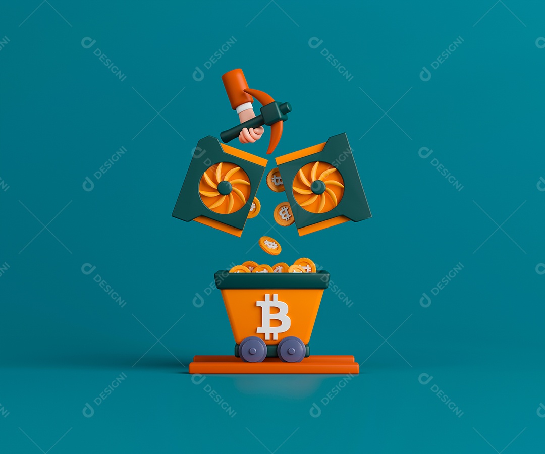 Conceito criptomoedas de Bitcoin