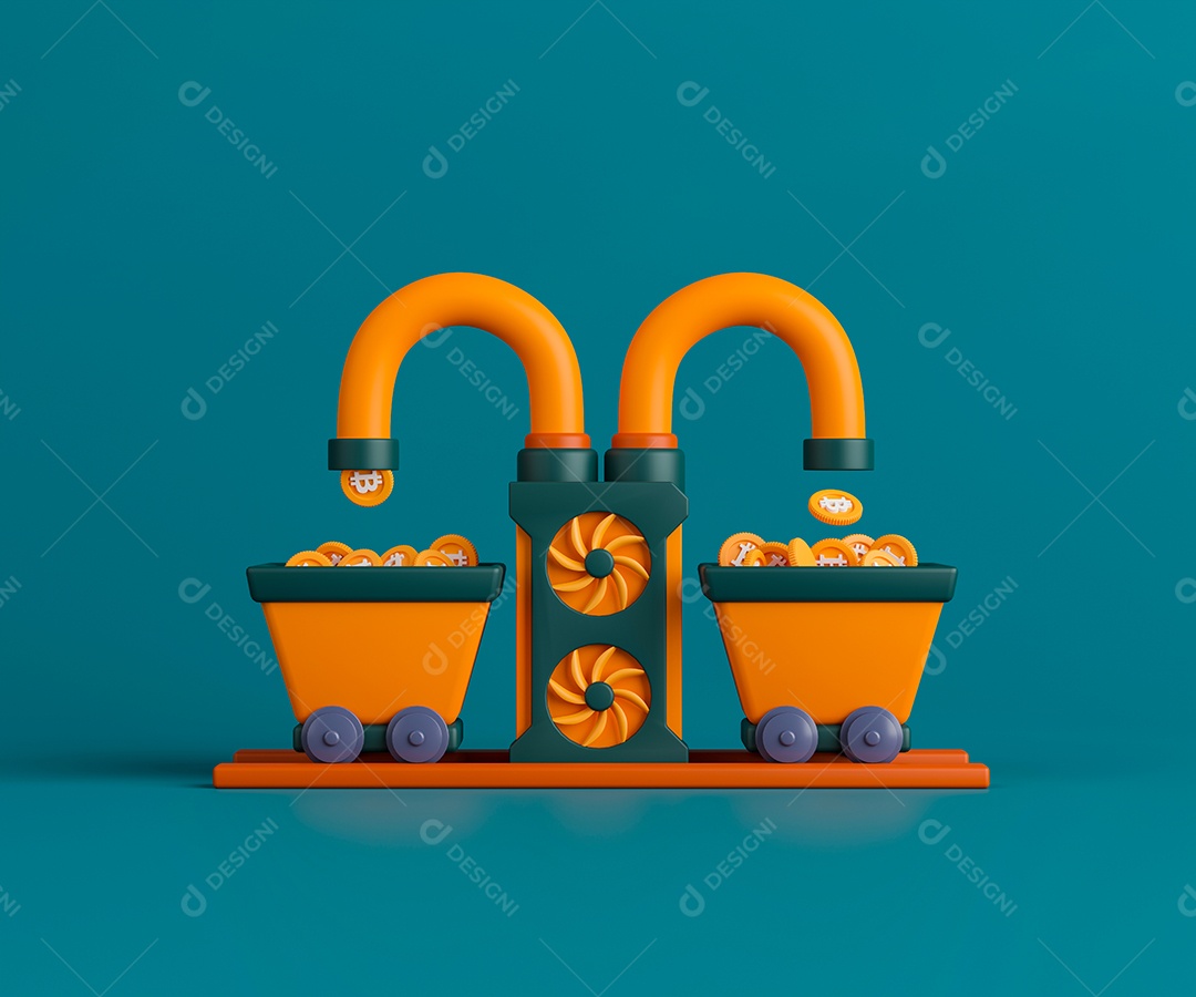 Desenho de moedas douradas sobre carinho