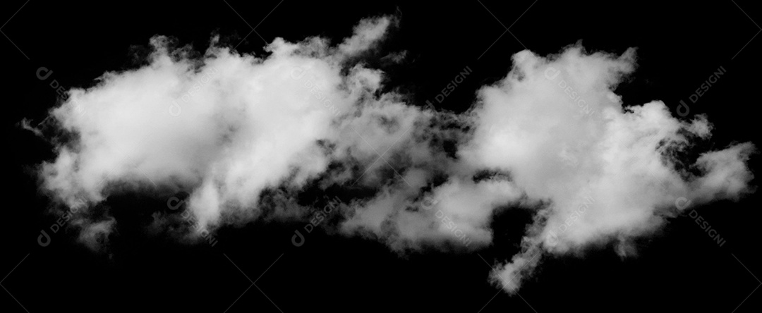 Nuvens brancas sobre fundo preto