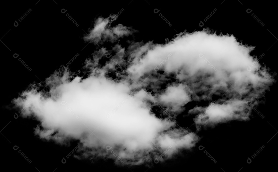 Nuvens brancas sobre fundo preto