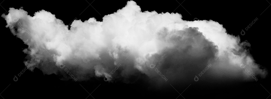 Nuvens brancas sobre fundo preto