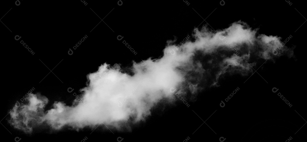 Nuvens brancas sobre fundo preto