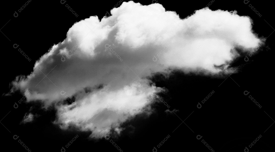 Nuvens brancas sobre fundo preto