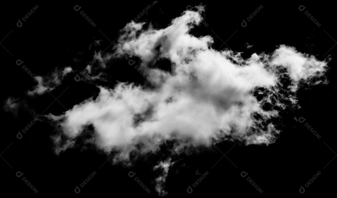 Nuvens brancas sobre fundo preto