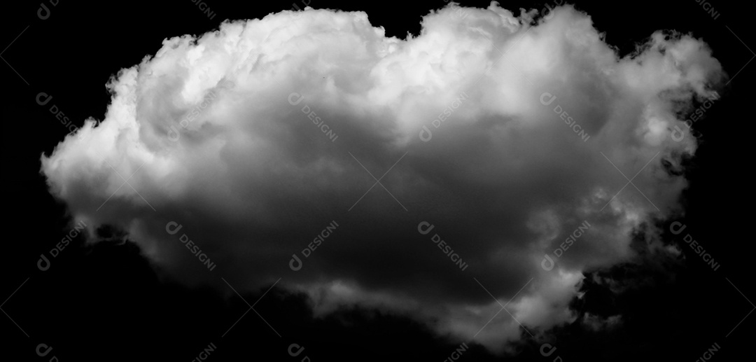 Nuvens brancas sobre fundo preto