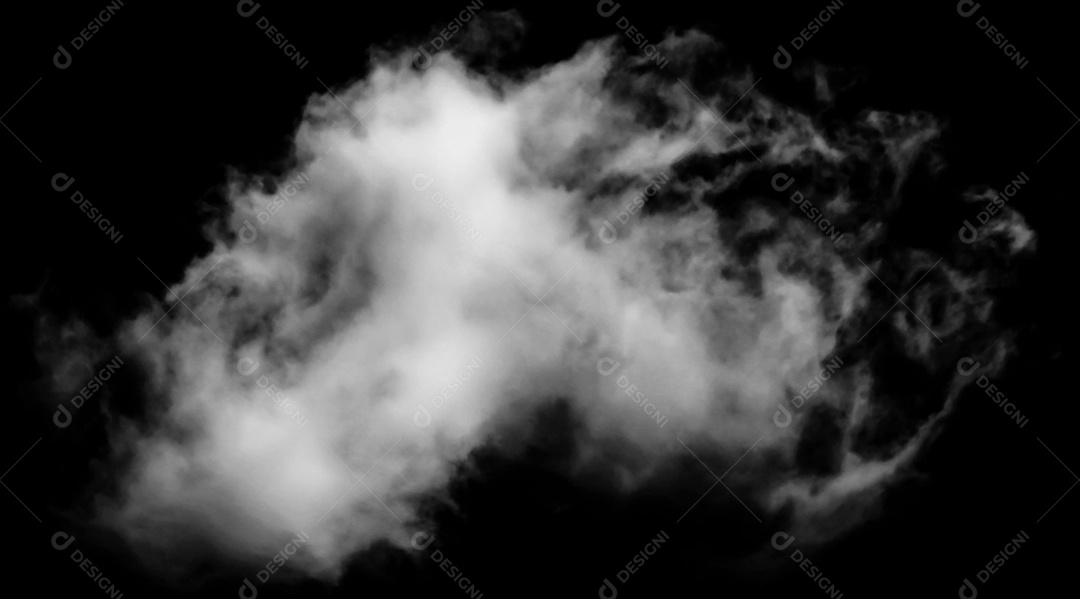 Nuvens brancas sobre fundo preto