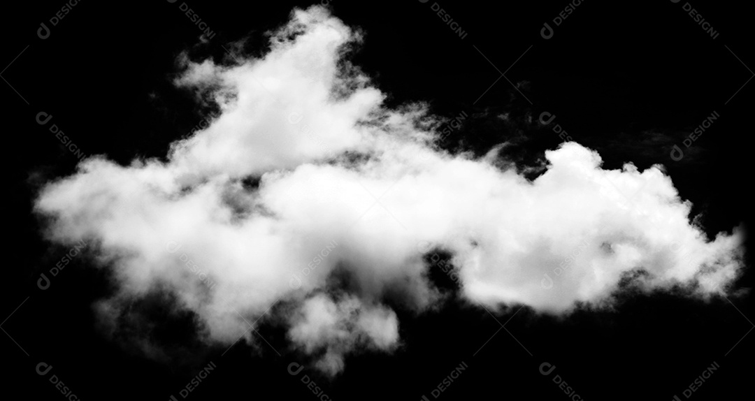Nuvens brancas sobre fundo preto